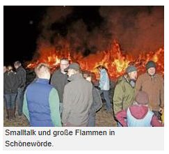 Smalltalk und gro&szlige Flammen in Schönewörde.